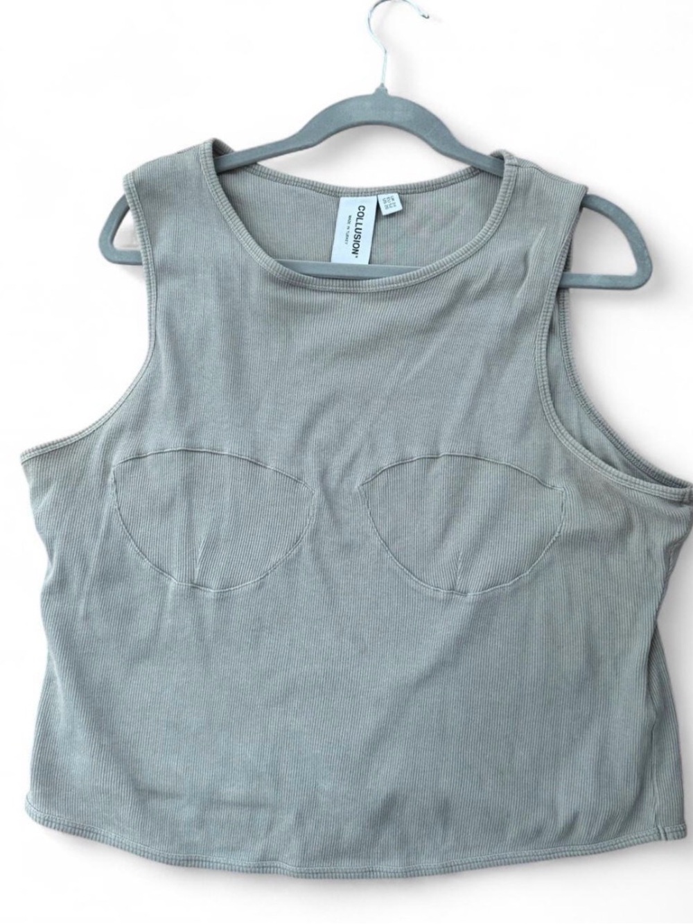 Women's Gray Ribbed Tank Top